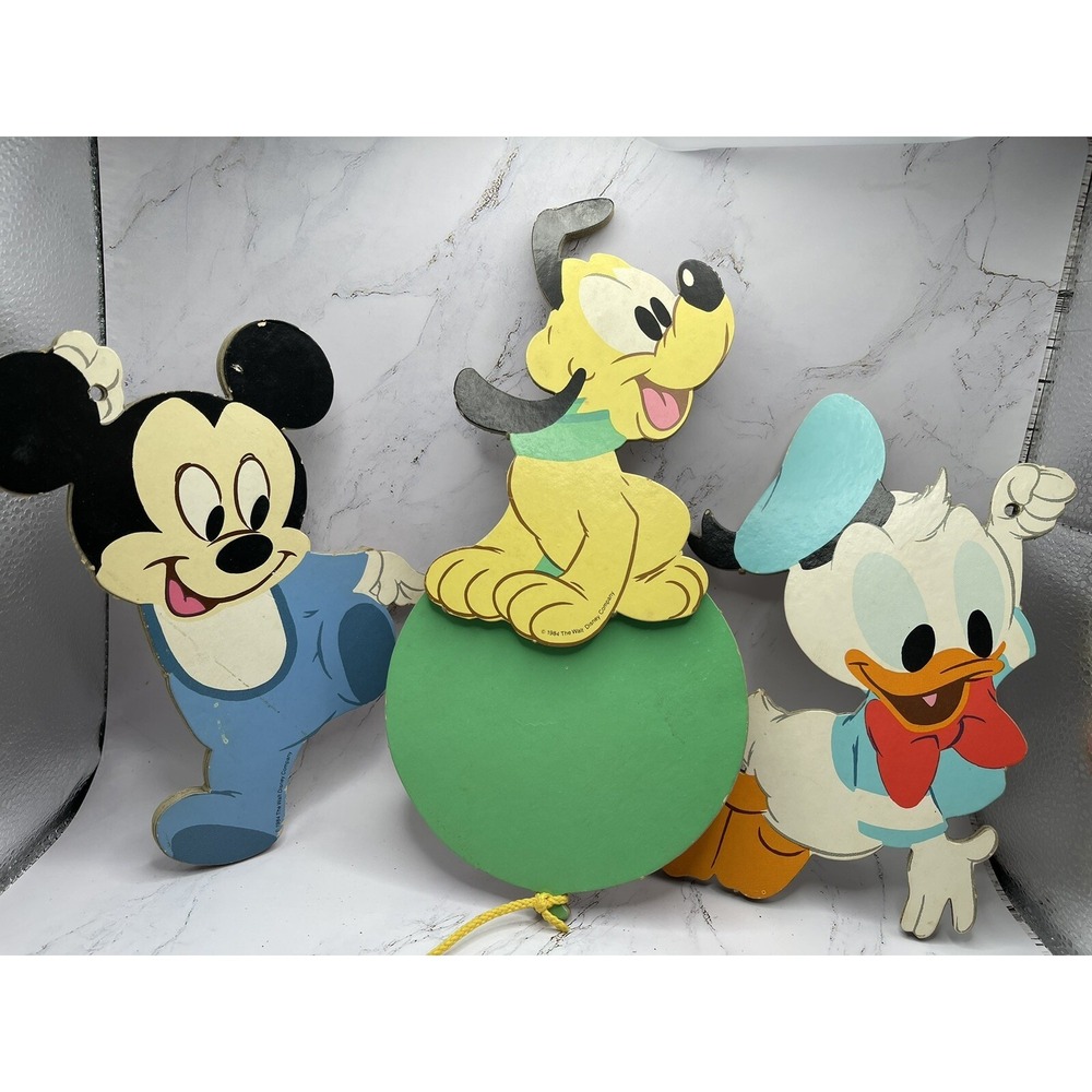 1984 Disney Babies Nursery‎ Wall Decor Mickey, Pluto & Donald Duck Vintage